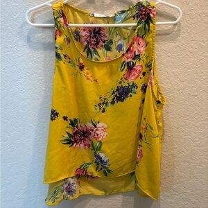 Peach Love California Yellow Floral Tank Top